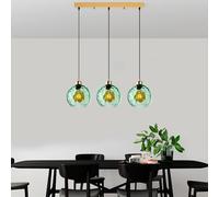 Opviq Lustre vert élégant, hauteur réglable 40-120 cm, corps en métal, 3 douilles E27, 70 x 20 x 120 cm, parfait pour les espaces de vie modernes, IP20
