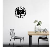 Opviq, Metal- TNL2101, Noir, Horloge murale, 48 x 48 cm, 100% métal (épaisseur : 1
