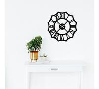 Opviq, Metal- TNL2123, Noir, Horloge murale, 48 x 48 cm, 100% métal (épaisseur : 1