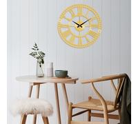 Opviq, Metal- TNL2174, Gold, horloges murales, 48 x 48 cm, 100% métal (épaisseur : 1