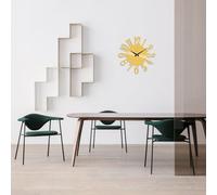 Opviq, Metal Wall Clock 14 - Gold, Horloge murale, or, métal, 48 x 48 cm