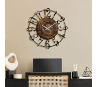 Opviq, Metal Wall Clock 15 - 1, Horloge murale décorative en métal, 100 % METAL, multicolore, 48 x 48 cm