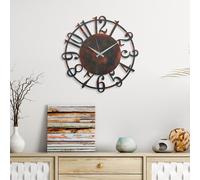 Opviq, Metal Wall Clock 15 - 3, Horloge murale décorative en métal, 100 % METAL, multicolore, 48 x 48 cm