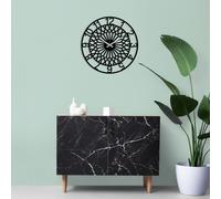 Opviq, Metal Wall Clock 31 - Black, Horloge murale, noir, métal, 48 x 48 cm