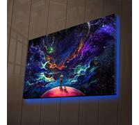 Opviq, NASA- LED4332, coloré, tableaux en toile, 45 x 70 cm, 100% toile suédé