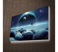 Opviq, NASA- LED4343, Coloré, Toiles, 45 x 70 cm, 100% suédine -Toile