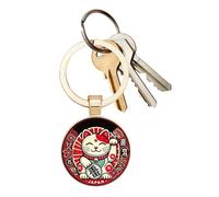 Opvonxeh Alloy Cat Keychain Pendant, 2D Wealth and Luck Charm, Cute Cat Bag Pendant for Teens and Women, StrudyLucky Accessory for Travel, Commuting or Daily Use, Stylish Key Ring Decor 0.98 Inches