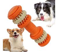 Opvonxeh Dog Chew Toys, Teething Gear Stick, Interactive Treat Dispenser, Sturdy Design, Bright Colors, Ideal for Cat, Puppies, Pets, Dogs Breeds, Boredom Ease Large, Small Orange