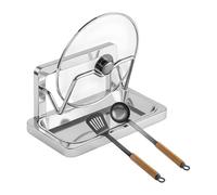 Opvonxeh Organisateur De Couvercles De Casseroles - Support Cuillères - Porte-Couvercles de Poêle avec Bac Amovible - Pour Cuisine Restaurant Cuisson