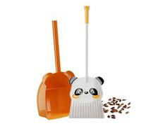 Opvonxeh Panda Cleaning - Kids Broom and Dustpan Set, Small Housekeeping Helper with Brush and Pan, Pretend Play Combo, Home Kitchen Accessory for Details, Child Use for Fun Learning 6.3x21.65 inches