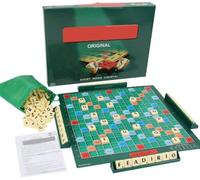 OPVXZAD Jeu de Société Éducatif,Jeu de Mots Classique avec 100 Lettres, Plateau, 4 Chevalets et Sac Apprentissage Orthographe pour Enfants 6 Ans et Plus Idéal Famille et École