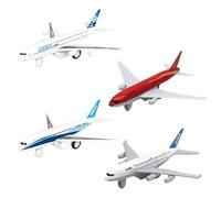 OPVXZAD Lot de 4 mini modèles d'avion en métal pour enfants - Jouet éducatif pour garçons - Thème de voyage - Cadeau d'anniversaire et décoration de fête
