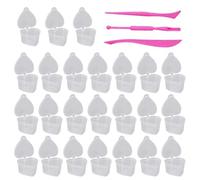 OPVXZAD Petites boîtes en plastique en forme de cœur avec couvercle 24 exemplaires - 45ml récipients slime + 3 Kit d'outils en silicone pour confection de slime, accessoires de bricolage