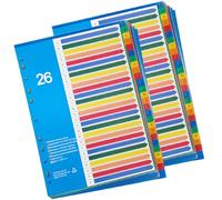 OPVYAEU 2 Pièces Intercalaire Alphabétique A4, Intercalaires Plastique A-Z Format A4 pour Classeurs, Séparateurs Alphabétiques 11-trous rouge 1-26