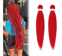 OPVYAEU 26 pouces rouge dégradé Inspiré par rumi Perruque Kpop Cosplay Tresses Rajout Cheveux Femme Roleplay Costume Fête Déguisement Party（2 Pcs）