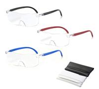 OPVYAEU 5x 8x 10x Lunette Loupe Grossissante Lunettes de Vue Femme Homme Lunettes Loupe Lecture Grossissantes avec 2 Étuis en Cuir Protection Yeux