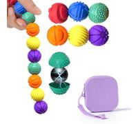 OPVYAEU 6 billes magnétiques en silicone colorées + boîte violette, jouet anti-stress fidget, boules sensorielles pour enfants et adultes, autisme, ADHD, relaxation, jeu éducatif