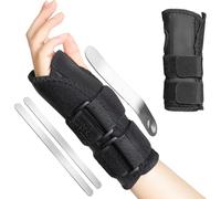 OPVYAEU Attelle Poignet Droite pour Canal Carpien et Tendinite - Protège Poignet avec 2 Éclisses, Maintien Poignet Réglable et Respirant pour Entorse et Arthrite, Taille L/XL