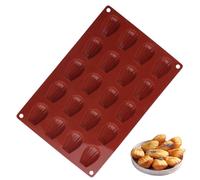 OPVYAEU Moule a Madeleine, 20 Cavités Petits Moule Madeleine Silicone Antiadhésifs pour Mousse Chocolat Muffin Pudding（Noir）