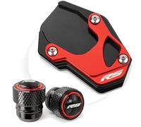 OPYJRL Accessoires de Support Extension De Support Latéral De Béquille Moto Couvercle De Valve Pneu pour A&prilia RS660 RS457 RS 660 RS 457 2021-2025 CNC(Red-a)