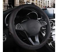 OPYJUV Couvre Volant Voiture en Cuir pour Peugeot 306,Housse Protege Volant Respirant Antidérapant,Couverture Volant pour Femmes/Hommes, Accessoires Interieur Auto,Black