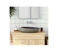 Opzetwasbak ovaal 59x40x14 cm keramiek paars en grijs155092