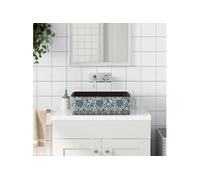 Vasque à Poser Évier Lavabo Toilette Noir Bleu Rectangulaire Céramique vidaXL