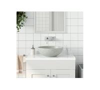 vidaXL Vasque à Poser, Évier de Salle de Bain avec Trou de Vidange, Lavabo avec Motifs Toilette Salle d'Eau, Gris Rond Φ41x14 cm Céramique