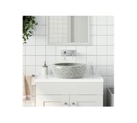 vidaXL Vasque à poser ronde Φ41×14 cm Céramique gris avec trou de vidange