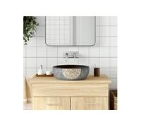 Opzetwasbak rond Î¦41x14 cm keramiek zwart en bruin155060