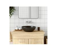 Opzetwasbak rond Î¦41x14 cm keramiek zwart155058