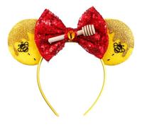 Opzzqz Serre-tête avec oreilles de souris pour femme - Nœud doré - Décoration de fête d'anniversaire, Wn01a, taille unique