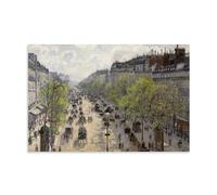OqcEha Boulevard Montmartre, Printemps par Camille Pissarro - Peinture sur toile - Décoration murale - Décoration murale - 60 x 90 cm