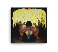 OqcEha Diego Rivera - Impression sur toile représentant El Vendola de Flores - 60 x 60 cm