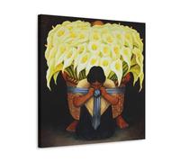 OqcEha Diego Rivera - Impression sur toile représentant El Vendola de Flores - Décoration d'intérieur - 40 x 40 cm