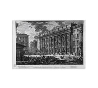 OqcEha Impression sur toile de Giovanni Battista Piranesi - Vue de la Piazza Di Monte Cavallo - Décoration murale à offrir pour salon, chambre à coucher - 20 x 30 cm