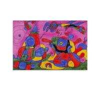 OqcEha Impression sur toile de Joan Miro Ubu Roi 3 - Peinture murale moderne pour maison - Idée cadeau - 40 x 60 cm