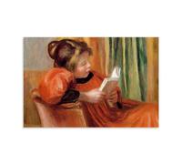 OqcEha Impression sur toile de peintures de Pierre Auguste Renoir - Motif fille qui lit - 40 x 60 cm