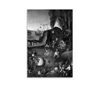 OqcEha Impression sur toile de purgatoire de Jérôme Bosch - Décoration d'intérieur - 60 x 90 cm