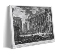 OqcEha Impression sur toile Giovanni Battista Piranesi - Vue de la Piazza Di Monte Cavallo - Décoration murale - Idée cadeau - 20 x 30 cm