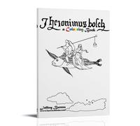 OqcEha Impression sur toile Hieronymus Bosch - Un livre de coloriage - Art mural cool - Impression sur toile à suspendre - Idée cadeau - 50 x 75 cm