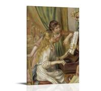 OqcEha Impression sur toile représentant des jeunes filles au piano de Pierre Auguste Renoir 60 x 90 cm