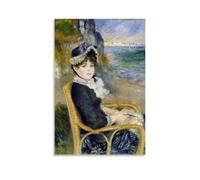 OqcEha Impression sur toile représentant Pierre Auguste Renoir au bord de la mer 50 x 75 cm