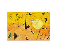 OqcEha Joan Miro Peinture sur toile abstraite Paiting The Hunter (paysage catalan) Décoration murale Décoration murale Cadeau d'intérieur moderne 30 x 45 cm
