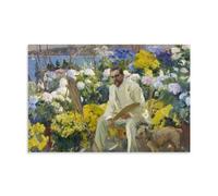OqcEha Joaquin Sorolla Y Bastida - Impression sur toile de Louis Comfort Tiffany - Décoration murale moderne - 60 x 90 cm