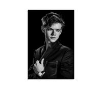 OqcEha Thomas Brodie-Sangster Poster vintage blanc sur toile Décoration murale 30 x 45 cm