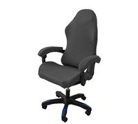 OQHAIR Ergonomique Housses de Chaise de Jeu Jacquard Extensible Housses de Chaise de Gaming Antidérapant Anti-poussière avec 2 Housses d'accoudoir avec Fermeture éclair -Gris foncé