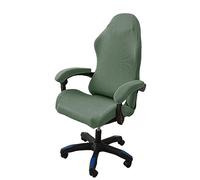 OQHAIR Ergonomique Housses de Chaise de Jeu Jacquard Extensible Housses de Chaise de Gaming Antidérapant Anti-poussière avec 2 Housses d'accoudoir avec Fermeture éclair -Vert-1