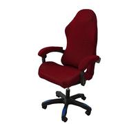 OQHAIR Ergonomique Housses de Chaise de Jeu Jacquard Extensible Housses de Chaise de Gaming Antidérapant Anti-poussière avec 2 Housses d'accoudoir avec Fermeture éclair -vin Rouge