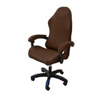 OQHAIR Ergonomique Housses de Chaise de Jeu Jacquard Extensible Housses de Chaise de Gaming Antidérapant Anti-poussière avec 2 Housses d'accoudoir avec Fermeture éclair -café Noir